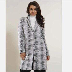 MINUS Redefined Scandinavian Smokey Pearl Gray Wool Blend Trench Coat